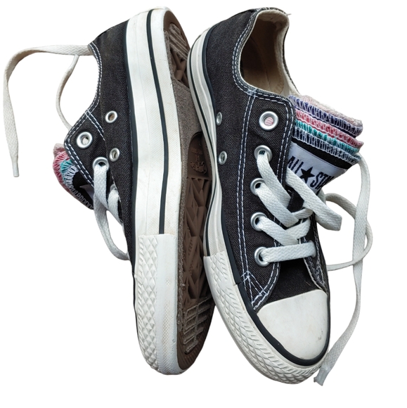 Converse All Star 5 Tongue Sneakers Men's 3 Women's 5 Black White - Picture 4 of 9